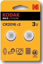 Fotoja e Bateri litiumi Kodak Max CR2016, 3V, paketim me 2 copë, argjendi