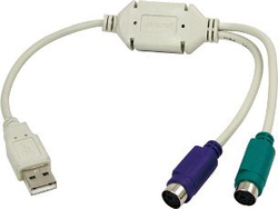 Fotoja e Përshtatës USB LogiLink AU0004A, USB A në 2x PS/2, 0.2 m, i hirtë