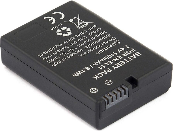 Fotoja e Bateri zëvendësuese EverActive (EVB013) për EN-EL14, 1100mAh, e zezë