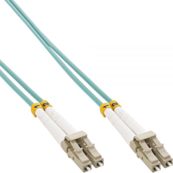 Fotoja e Kabllo optike InLine Fiber Patchcord LC/LC OM3 (88543O), 50/125µm, 3m, e kaltër