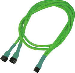 Fotoja e Kabllo Nanoxia 3-pin - 3-pin x2, 0.3m, e gjelbër