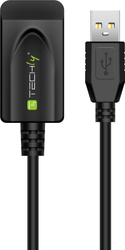 Fotoja e Kabllo Techly USB A - USB IUSB-REP220TY3, 20m, e zezë