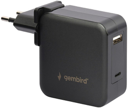 Fotoja e Karikues universal për laptop Gembird, USB-A, USB-C PD, 60W