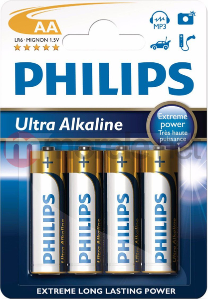 Fotoja e Bateri Philips Ultra AA/R6, 1.5 V, 4 copë