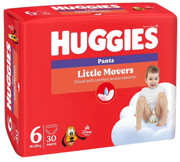 Fotoja e Pelena Huggies® Little Movers Pants 6, 15-25 kg, 30 copë