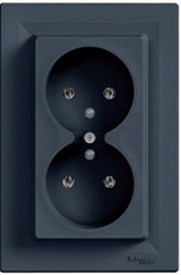 Fotoja e Prizë dyshe Schneider Electric Asfora EPH9800271, 16 A / 250 V, material plastike, antracit
