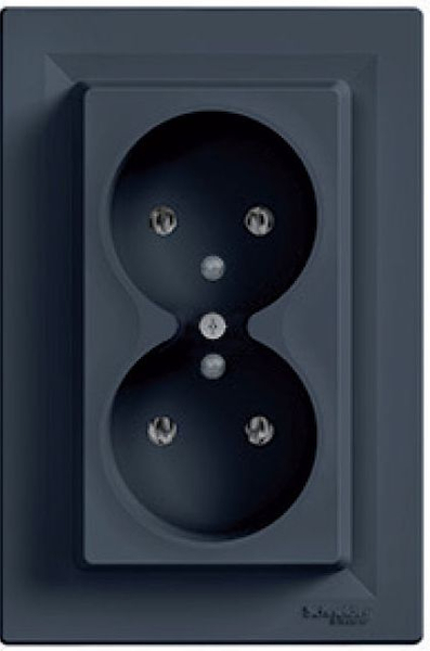 Fotoja e Prizë dyshe Schneider Electric Asfora EPH9800271, 16 A / 250 V, material plastike, antracit