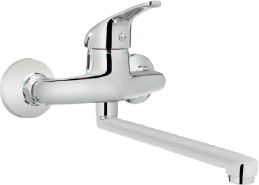 Fotoja e Bateri për lavaman muri Invena Perea BC-05-001, fluks i lëvizshëm 20 cm, krom