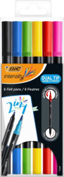 Fotoja e Markera BIC Intensity 2-anëshe, 6 ngjyra, i zi