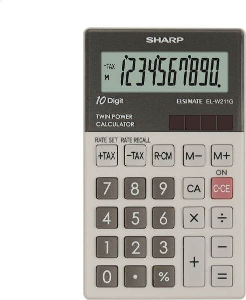 Fotoja e Kalkulator xhepi Sharp ELW211GGY, i hirtë