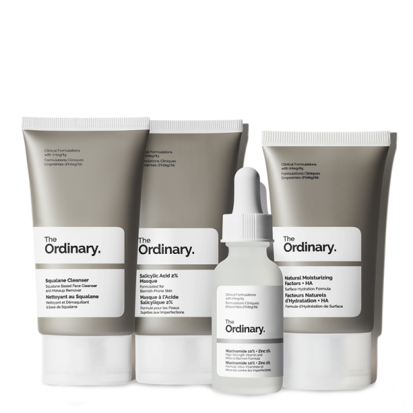 Fotoja e Set The Ordinary The Balance Set, Pastrues Squalane, 50ml + Maskë Salicylic Acid 2%, 50ml + Serum Niacinamide 10% + Zinc 1%, 30ml+ Krem hidratues Natural Moisturizing Factors + HA, 30ml