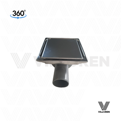 Fotoja e Ujëmbledhës Villoren Reshetke katrore Inox, Standard sifon, 15x15