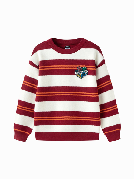 Fotoja e Pulovër Striped Knit  Cherry  Cream , 14-15 vjeq