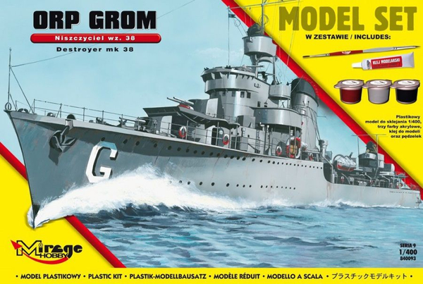 Fotoja e Model anijeje Mirage ORP 'GROM' wz.38, 1:400, i hirtë