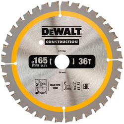 Fotoja e Disk prerës Dewalt DT1950-QZ, 165x20mm, 36 dhëmbë