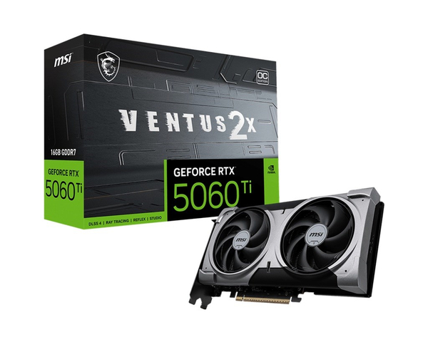 Fotoja e Kartelë grafike MSI VENTUS GeForce RTX 5060 Ti 16G 2X OC PLUS, NVIDIA, 16GB GDDR7