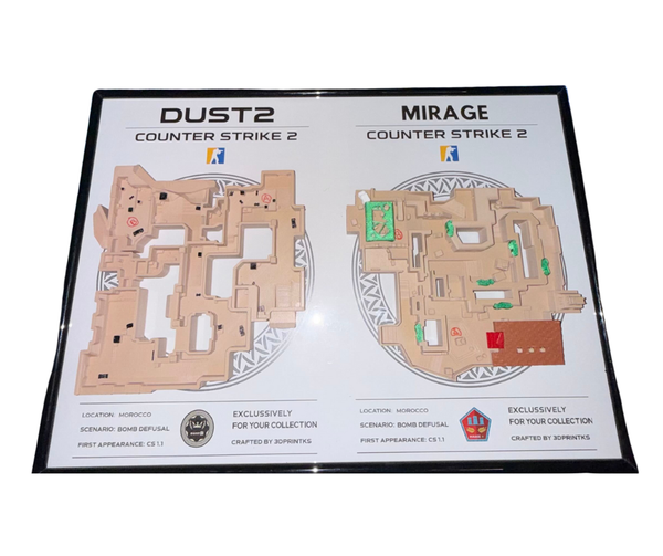 Fotoja e Kornizë 3DPrintKS CS2/CS:GO - 3D Map Dust2+Mirage