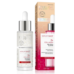 Fotoja e Serum Eveline Serum Shot Rebuilding Serum 3x Collagen 24k Gold Elastin, 30ml