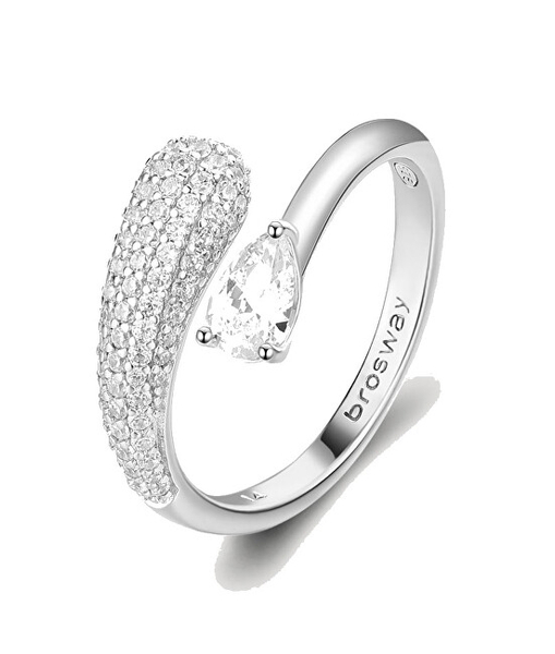 Fotoja e Unazë për femra Brosway Infinite White Fancy FIW129, 50 mm, e argjendtë