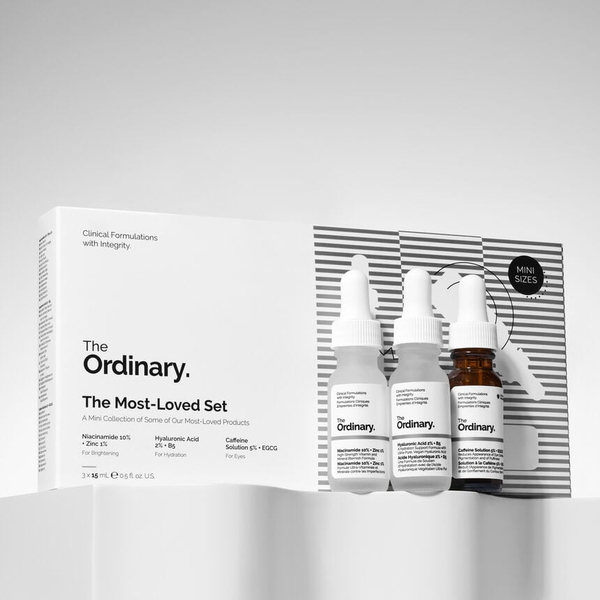 Fotoja e Set mini The Ordinary, Niacinamide 10% + Zinc 1%, 10ml + Hyaluronic Acid 2% + B5, 10ml + Natural Moisturizing Factors + HA, 10ml