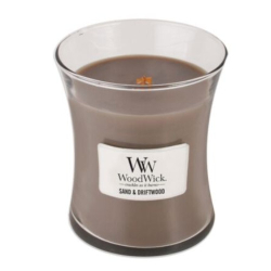 Fotoja e Qiri aromatik WoodWick Medium Sand & Driftwood, 275 g