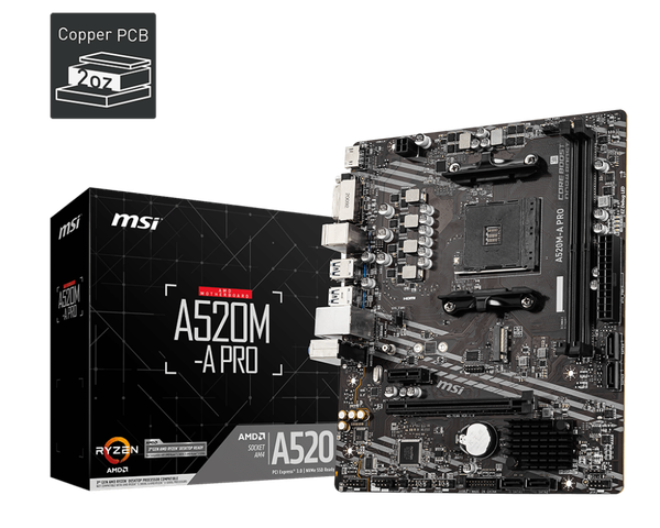 Fotoja e Pllakë amë MSI A520M-A PRO Socket AM4