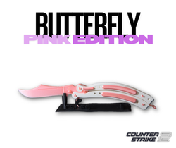 Fotoja e Thikë 3DPrintKS CS2/CS:GO - Butterfly Pink Edition