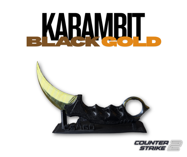 Fotoja e Thikë 3DPrintKS CS2/CS:GO - Karambit Black Gold