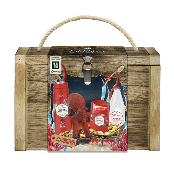 Fotoja e Set Old Spice Deep Sea Xhel dushi 250 ml + Deodorant 50 ml + Losion pas rrojes 100 ml