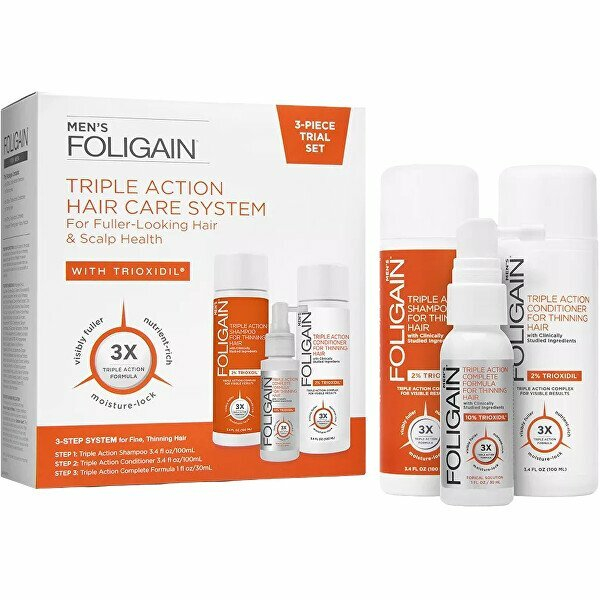 Fotoja e Set kundër rënjes së flokëve Foligain Triple Action kFOL008 Shampo 100 ml + Balsam 100 ml + Serum 30 ml