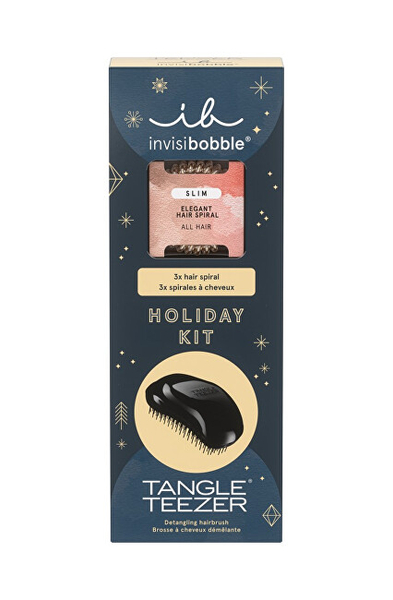 Fotoja e Set Invisibobble Holiday Kit Krehër për flokë Tangle Teezer + Llastikë për flokë, 3 copë