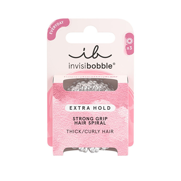 Fotoja e Set lidhëse për flokë Invisibobble Extra Hold Crystal Clear Hair Scrunchie, 3 copë