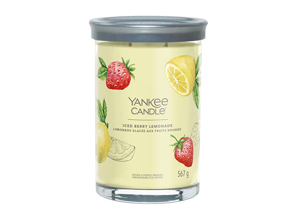 Fotoja e Qiri aromatik Yankee Candle Signature Tumbler Iced Berry Lemonade Scented Candle, 567 g