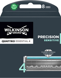 Fotoja e Set koka zëvendësuese për brisk rroje Wilkinson Sword Quattro Essential Precision Sensitive, 8 copë