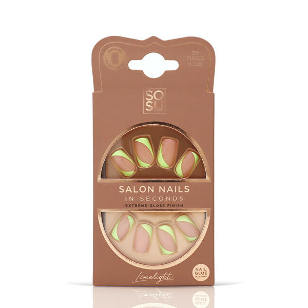 Fotoja e Thonj artificial Sosu Cosmetics Limelight Salon Nails, 30 copë
