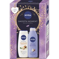 Fotoja e Set për femra Nivea Smooth Moment, xhel dushi 250 ml + losion trupi 250 ml