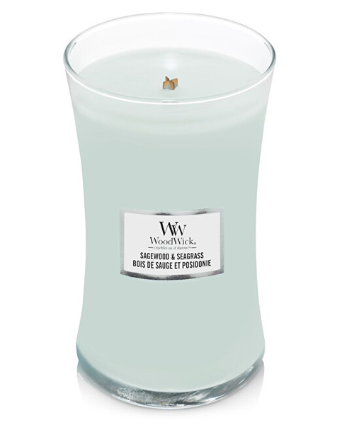 Fotoja e Qiri aromatik WoodWick Sagewood & Seagrass, 609 g