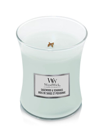 Fotoja e Qiri aromatik WoodWick Sagewood & Seagrass, 275 g