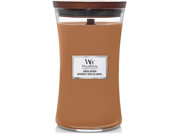 Fotoja e Qiri aromatik WoodWick Santal Myrrh, 609.5 g