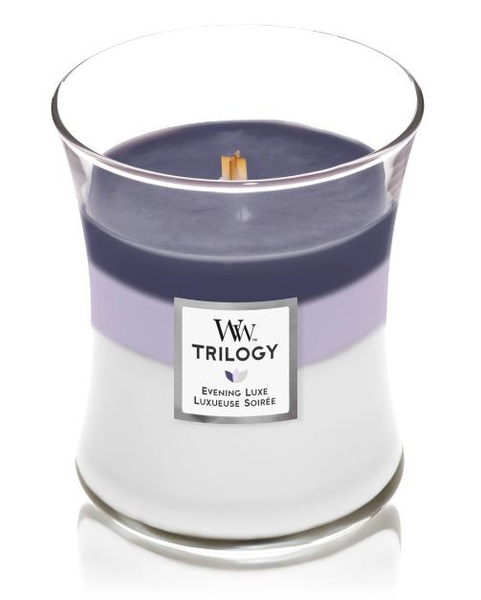 Fotoja e Qiri aromatik WoodWick Trilogy Evening Luxe, 275 g
