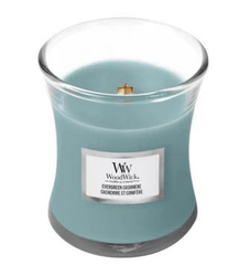 Fotoja e Qiri aromatik WoodWick Evergreen Cashmere, 85 g