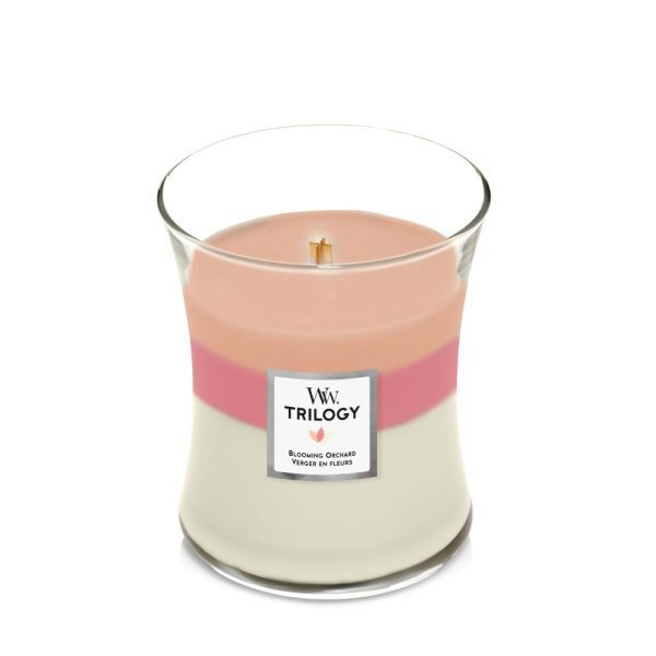 Fotoja e Qiri aromatik WoodWick Trilogy Blooming Orchard, 275 g