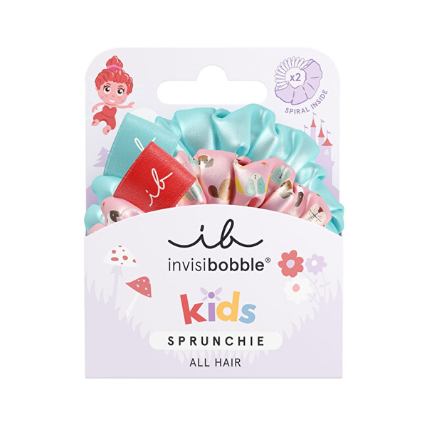 Fotoja e Set lidhëse për flokë Invisibobble Sprunchie Puppy Love, 2 copë, e gjelbër/rozë