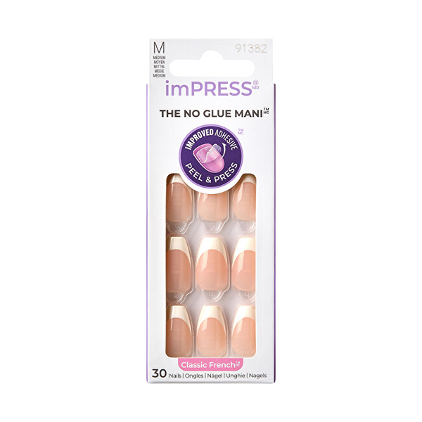 Fotoja e Thonj vetëngjitës KISS imPRESS Nails Ideal, 30 copë