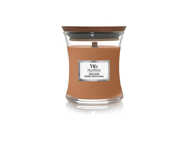 Fotoja e Qiri aromatik WoodWick Santal Myrrh, 85 g