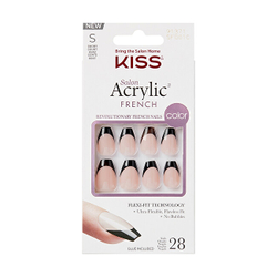 Fotoja e Thonj artificialë KISS Salon Acrylic French Color, 28 copë