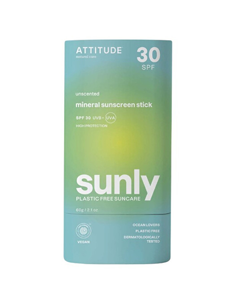 Fotoja e Krem mbrojtës ndaj diellit Attitude Mineral Sunscreen Stick SPF 30 Sunly, 60 g