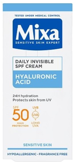 Fotoja e Krem hidratues për fytyrë Mixa SPF 50 (Daily Invisible SPF Cream), 50 ml
