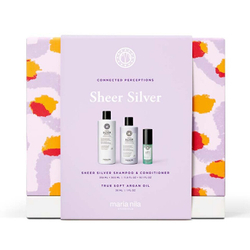 Fotoja e Set për flokë Maria Nila Sheer Silver, shampo për flokë 350 ml + balsam për flokë 300 ml + vaj argani për flokë 30 ml