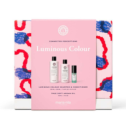 Fotoja e Set për flokë Maria Nila Luminous Colour, shampo për flokë me ngjyrë 350 ml + balsam për flokë 300 ml + vaj argani për flokë 30 ml